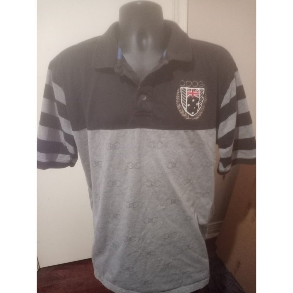 COOGI Polo Shirt Vintage Mens 2XL Multicolor Australia Golf Cotton Hip Hop